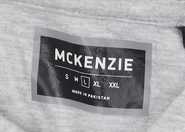 Mens UK Size L McKenzie Grey Pullover Hoodie