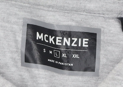 Mens UK Size L McKenzie Grey Pullover Hoodie