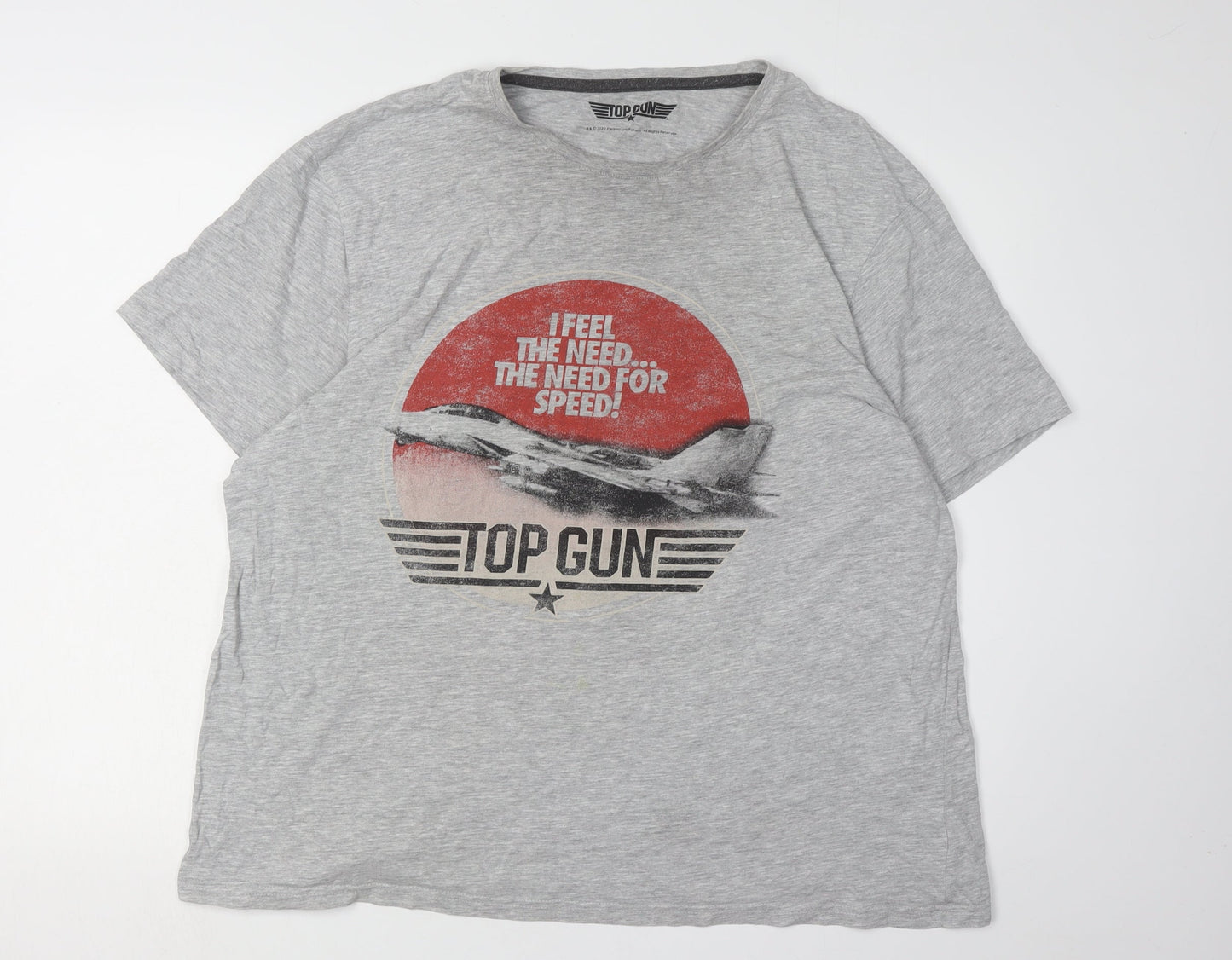 F&F Men’s Grey Top Gun Graphic T-Shirt 2XL