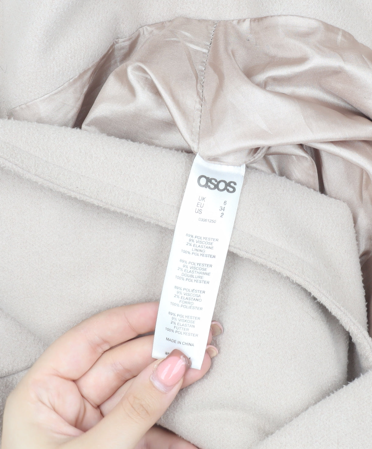 Womens UK Size 6 ASOS Beige