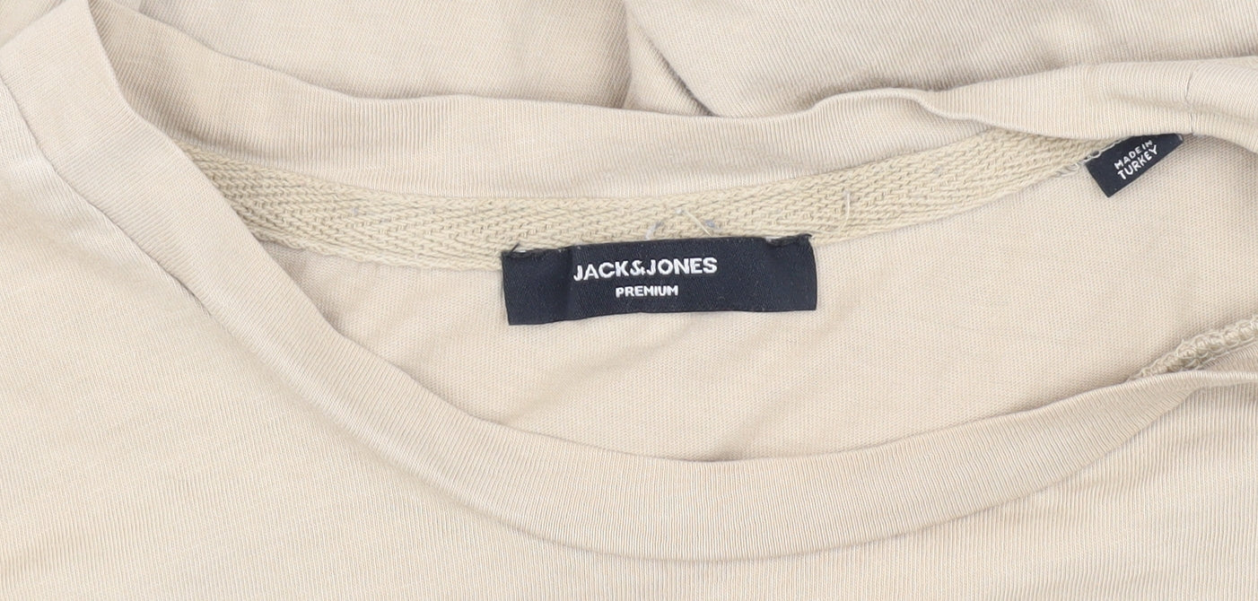 Mens UK Size L JACK & JONES Beige  T-Shirt