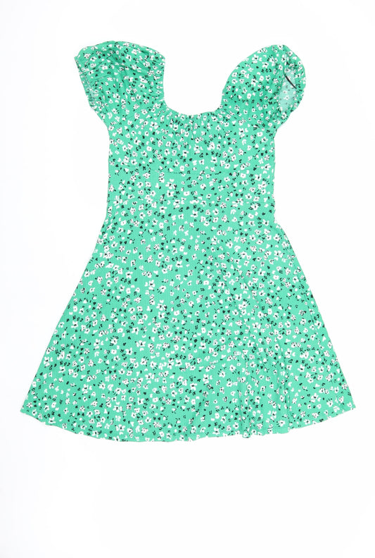 Friends Like These Women's Green Floral A-Line Dress Size 12