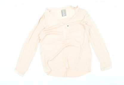 Dolan Women's Beige Long Sleeve Button Top Size S