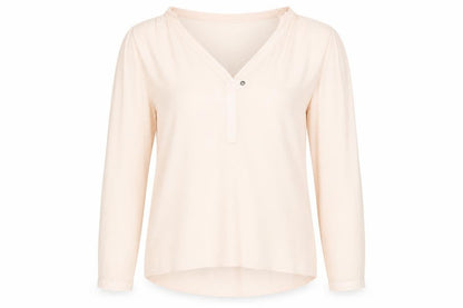 Dolan Women's Beige Long Sleeve Button Top Size S