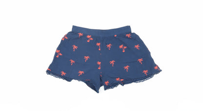 Mantaray Women's Blue Embroidered Shorts - Size 8
