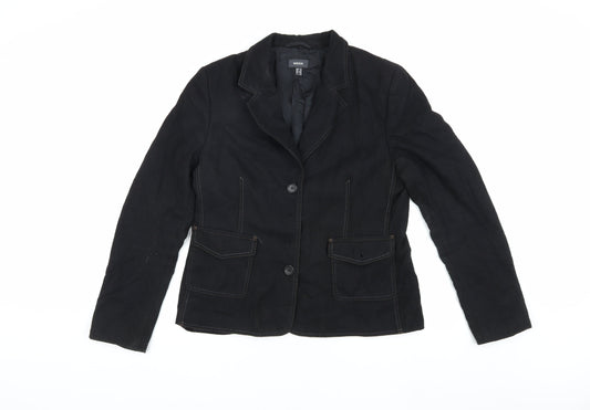 Mexx Women's Black Wool Blazer Size 16