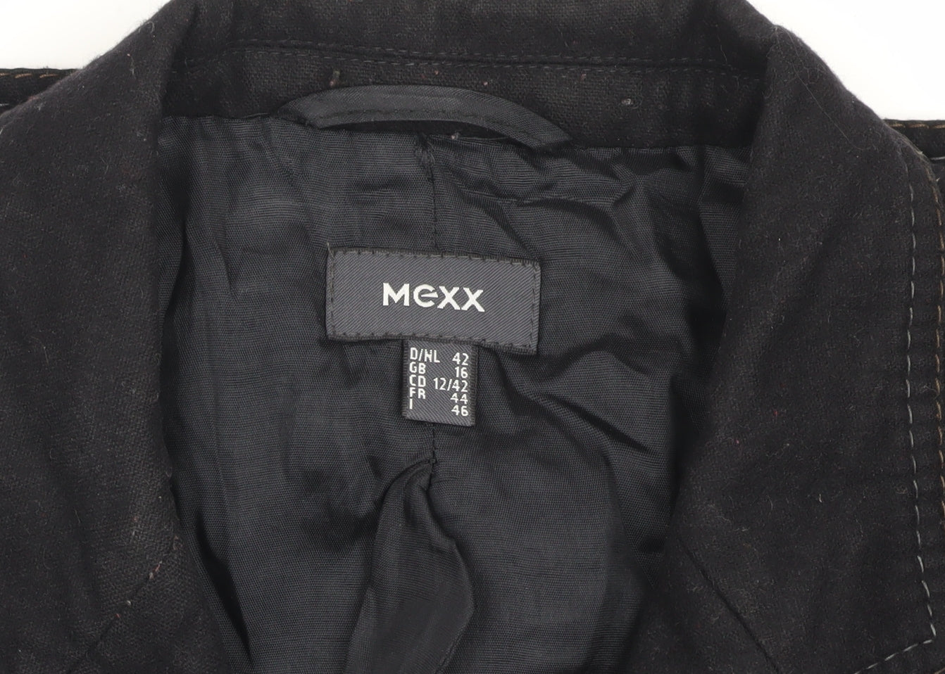 Mexx Women's Black Wool Blazer Size 16