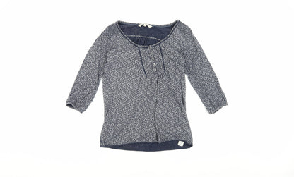 Womens UK Size 8 Fat Face Blue Tunic Blouse