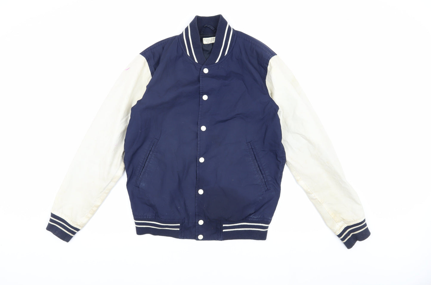 Mens UK Size M Global Work Blue Varsity Jacket