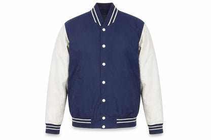 Mens UK Size M Global Work Blue Varsity Jacket