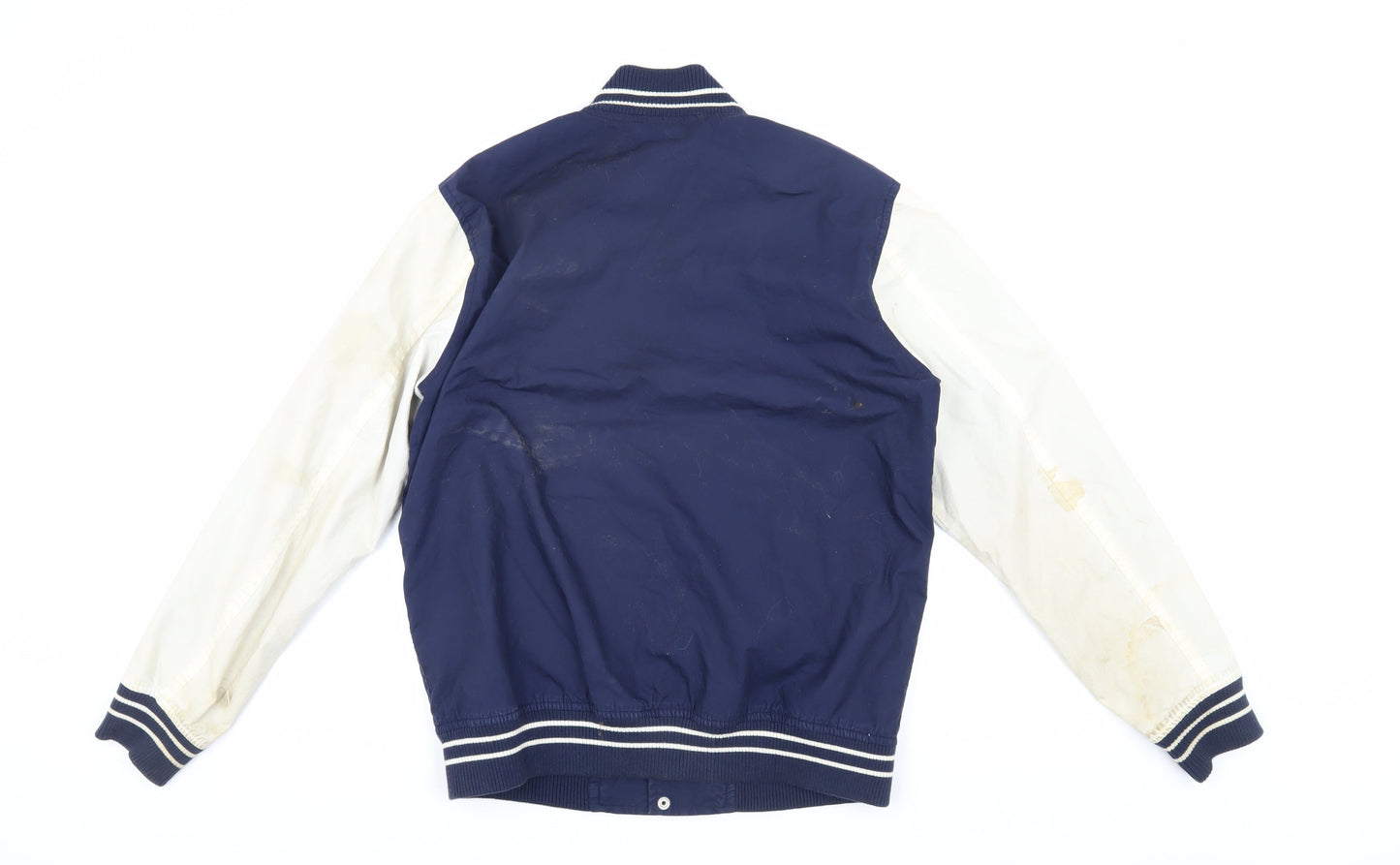 Mens UK Size M Global Work Blue Varsity Jacket
