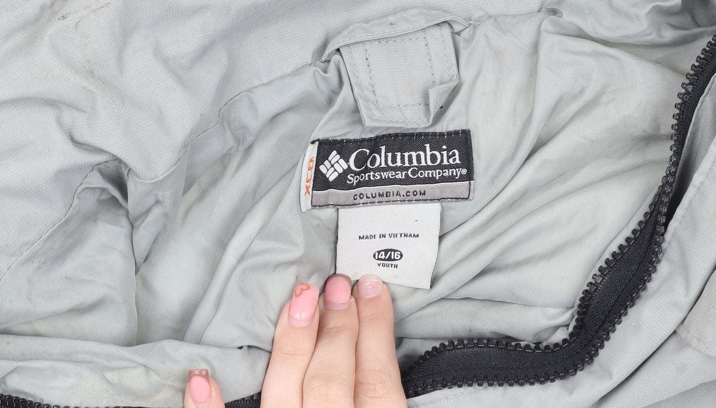 Columbia Boys Grey Parka Jacket with Hood in Size 14-15 Years