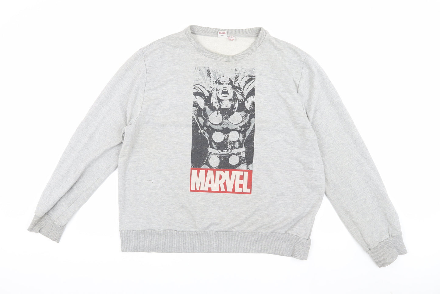 Mens UK Size 2XL Marvel Grey Pullover Sweatshirt