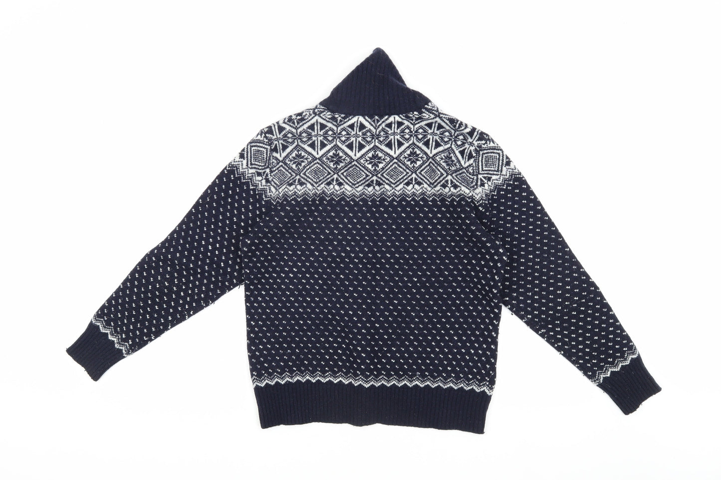 Jasper Conran Blue Fair Isle Wool Men's Jumper S