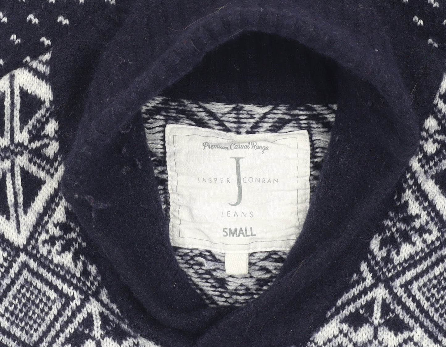 Jasper Conran Blue Fair Isle Wool Men's Jumper S