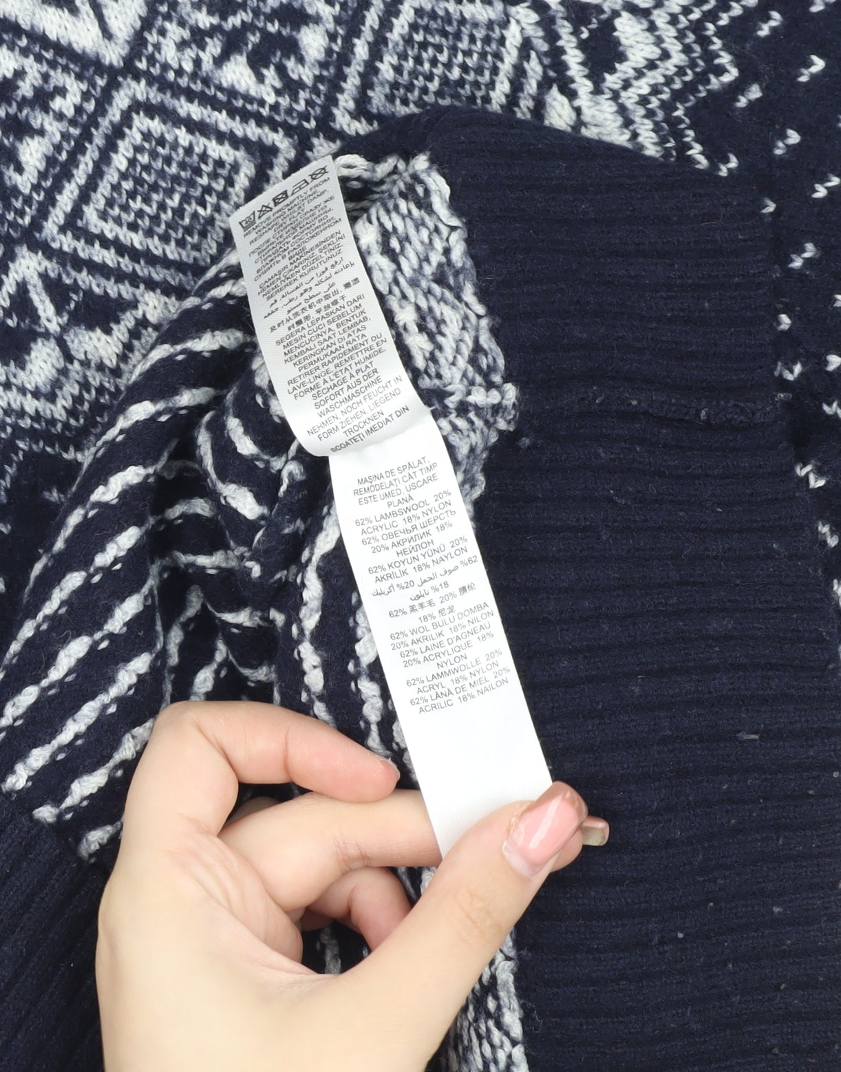 Jasper Conran Blue Fair Isle Wool Men's Jumper S