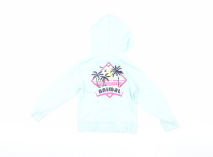 Animal Girls Blue Basic Hooded Jacket 5-6 Years