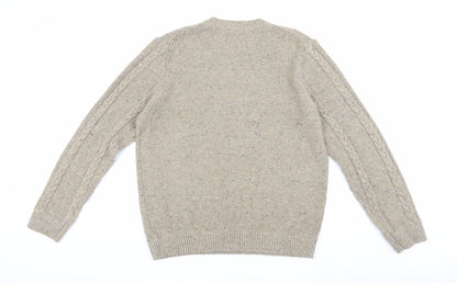 Marks and Spencer Men's Beige Wool Pullover L