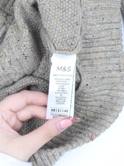 Marks and Spencer Men's Beige Wool Pullover L