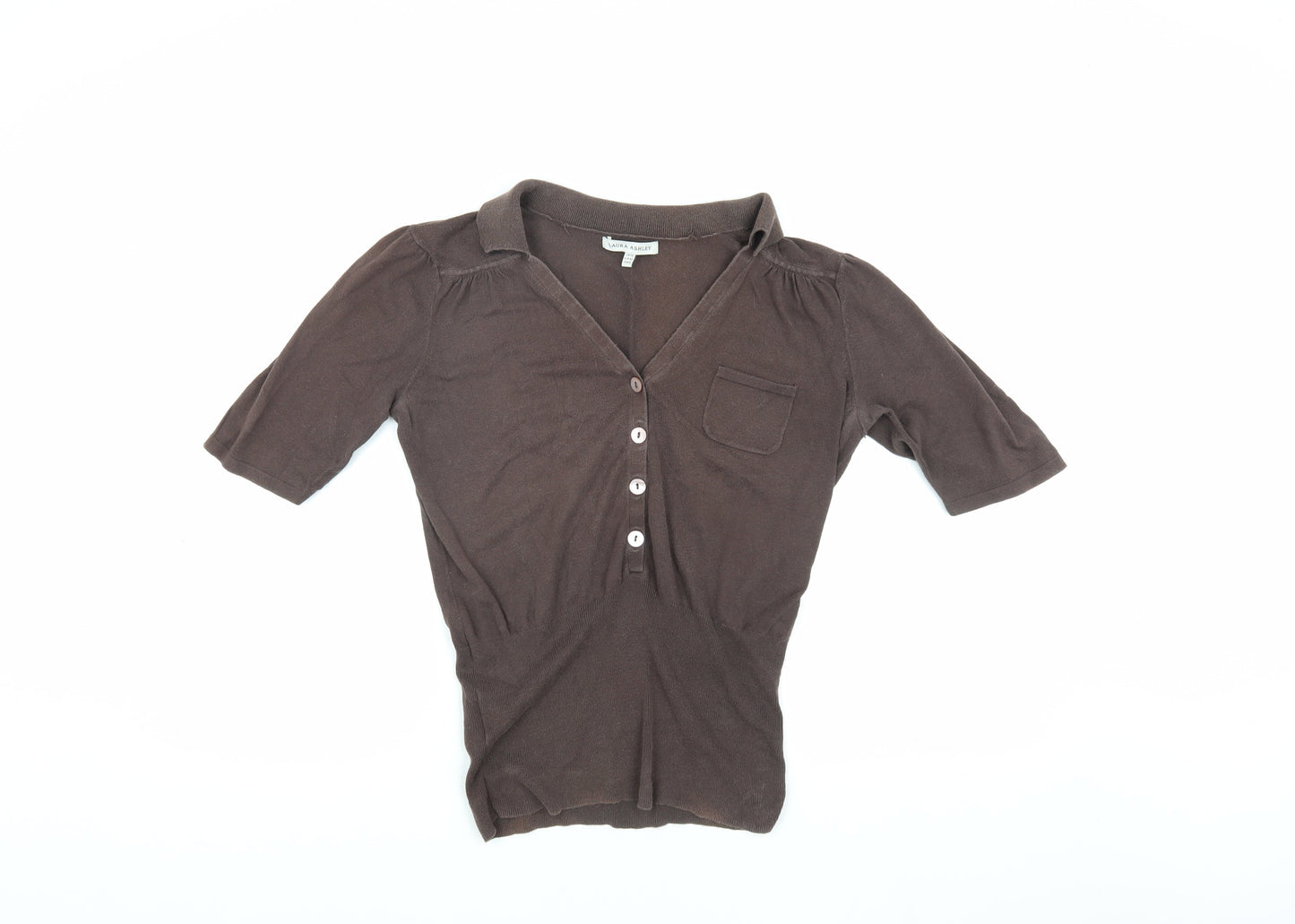 Laura Ashley Women's Brown Henley Jumper Size 14