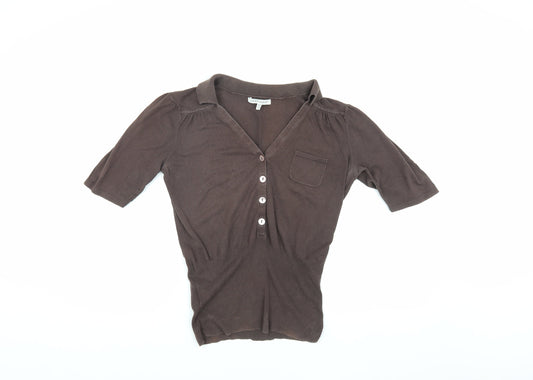 Laura Ashley Women's Brown Henley Jumper Size 14