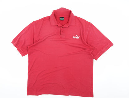 Puma Men's Red Polo Shirt Size L