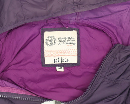 Fat Face Women's Purple Puffer Jacket Size 10