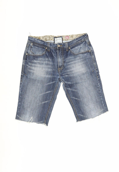 Munitory Men's Blue Cropped Denim Jeans, Size 34