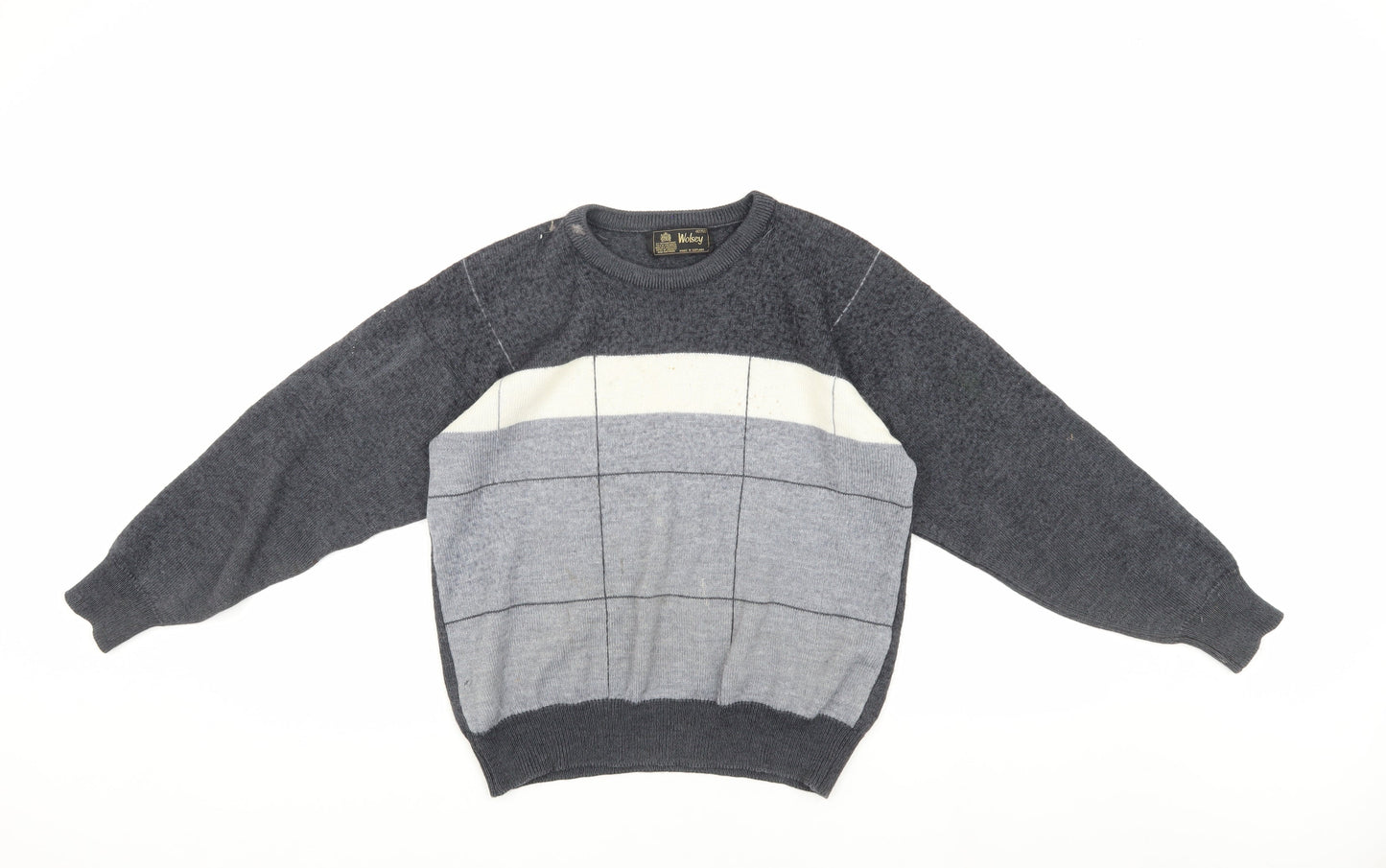 Unisex Adults UK Size 12 Wolsey Grey Pullover Jumper