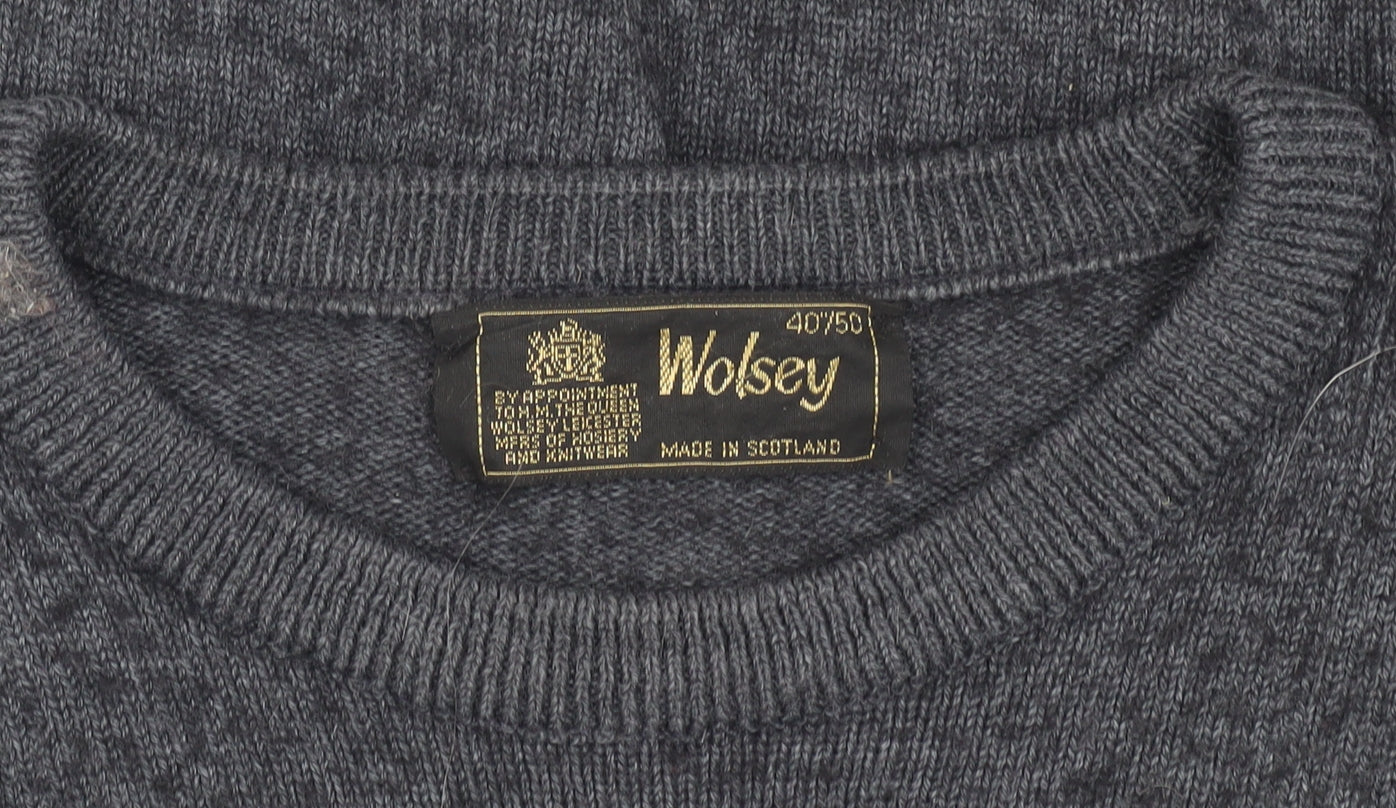 Unisex Adults UK Size 12 Wolsey Grey Pullover Jumper