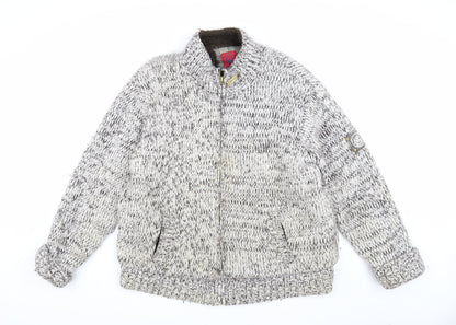 Mens UK Size XL Original Quality Knitwear Grey Basic Jacket
