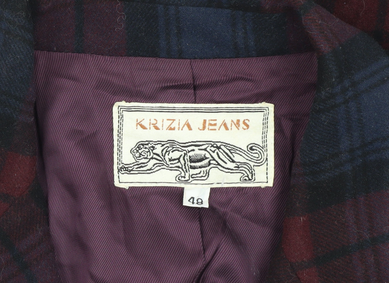Krizia Jeans Men's Multicoloured Plaid Blazer UK 38, Vintage
