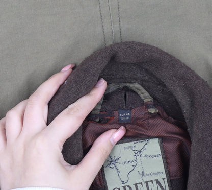 Mens UK Size 38 Green Bay Brown Overcoat