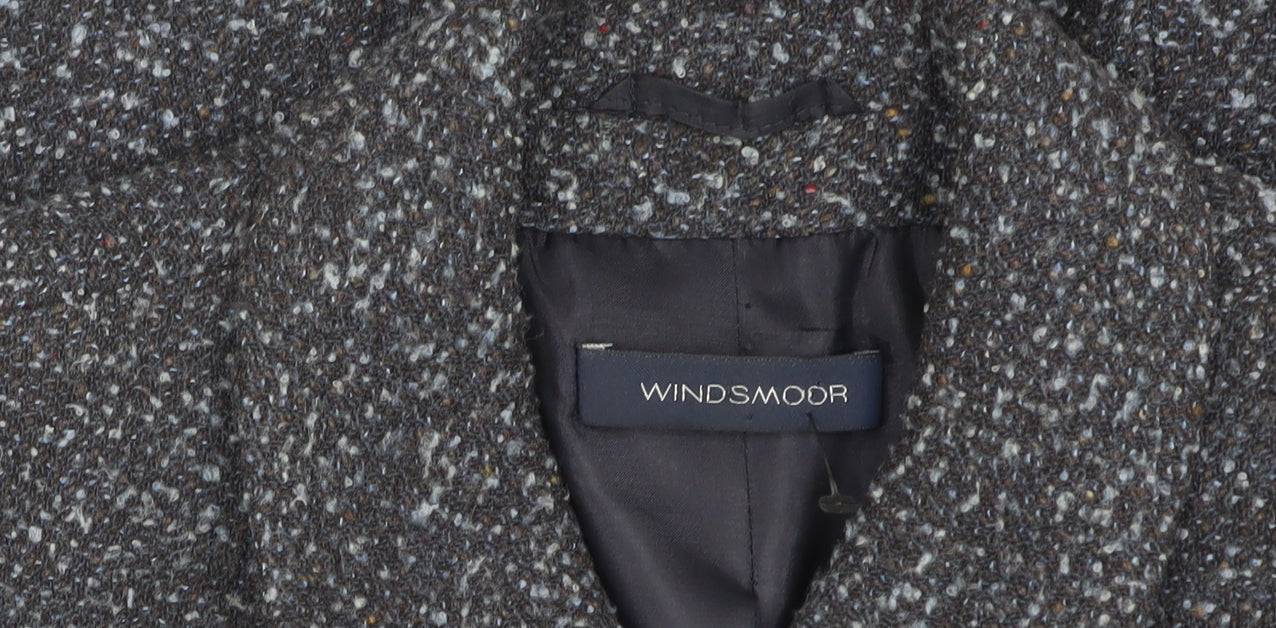 Windsmoor Women's Grey Wool Tweed Mid-Length Coat