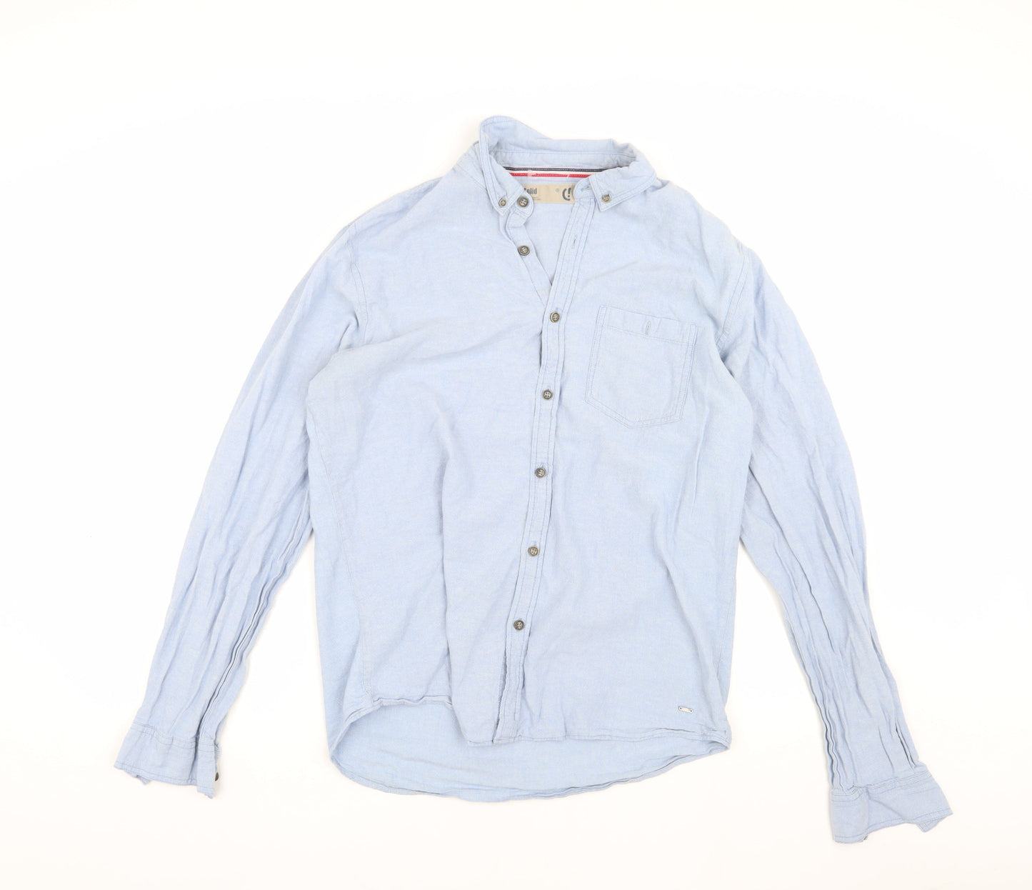 iSolid Men's Blue Long Sleeve Button-Up Shirt - L