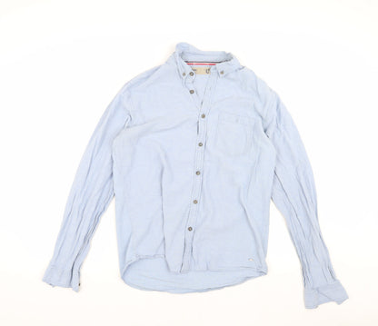 iSolid Men's Blue Long Sleeve Button-Up Shirt - L