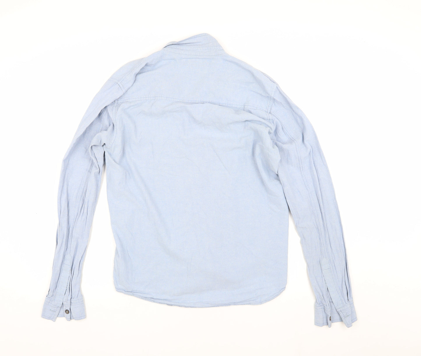 iSolid Men's Blue Long Sleeve Button-Up Shirt - L