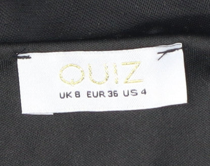 Quiz Women's Black Long Sleeve Top Size 8