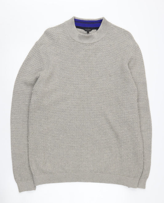 Ted Baker Men's Grey Pullover Jumper, L, Waffle-Knit