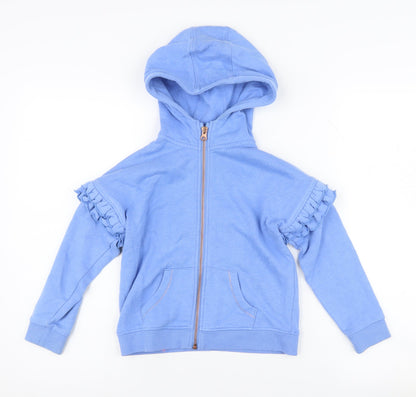 Marks and Spencer Girls Blue Full Zip Hoodie 6-7 Years