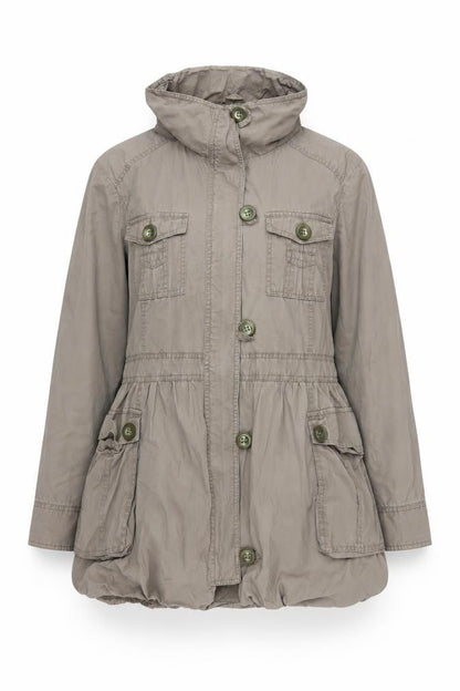 Ernie Women's Brown Military Hooded Jacket Size 16