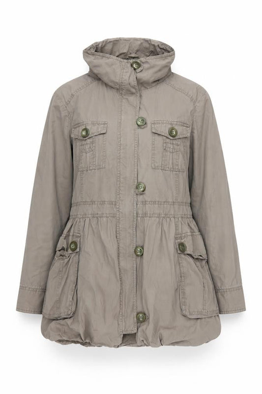 Ernie Women's Brown Military Hooded Jacket Size 16