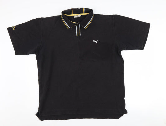 Puma Men's Black Polo Shirt L Collared Casual