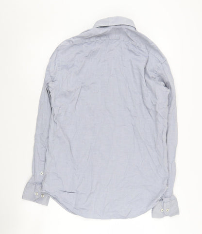 T.M. Lewin Men's Blue Long Sleeve Shirt, Size 16