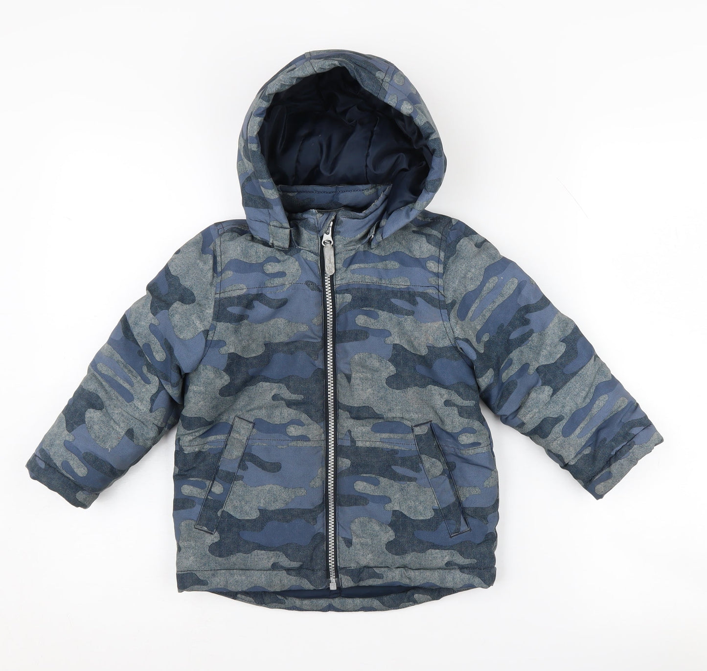 Name It Boys Camouflage Puffer Jacket, Multicoloured, 2-3 Years