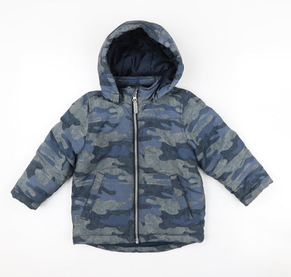 Name It Boys Camouflage Puffer Jacket, Multicoloured, 2-3 Years