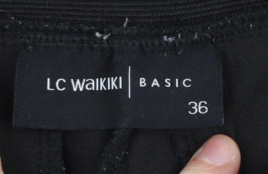 LC Waikiki Women’s Black Trousers Size 8 Elastic Waist