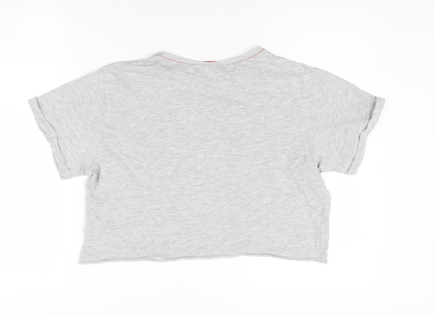 Womens UK Size 12 Coca-Cola Grey Cropped T-Shirt