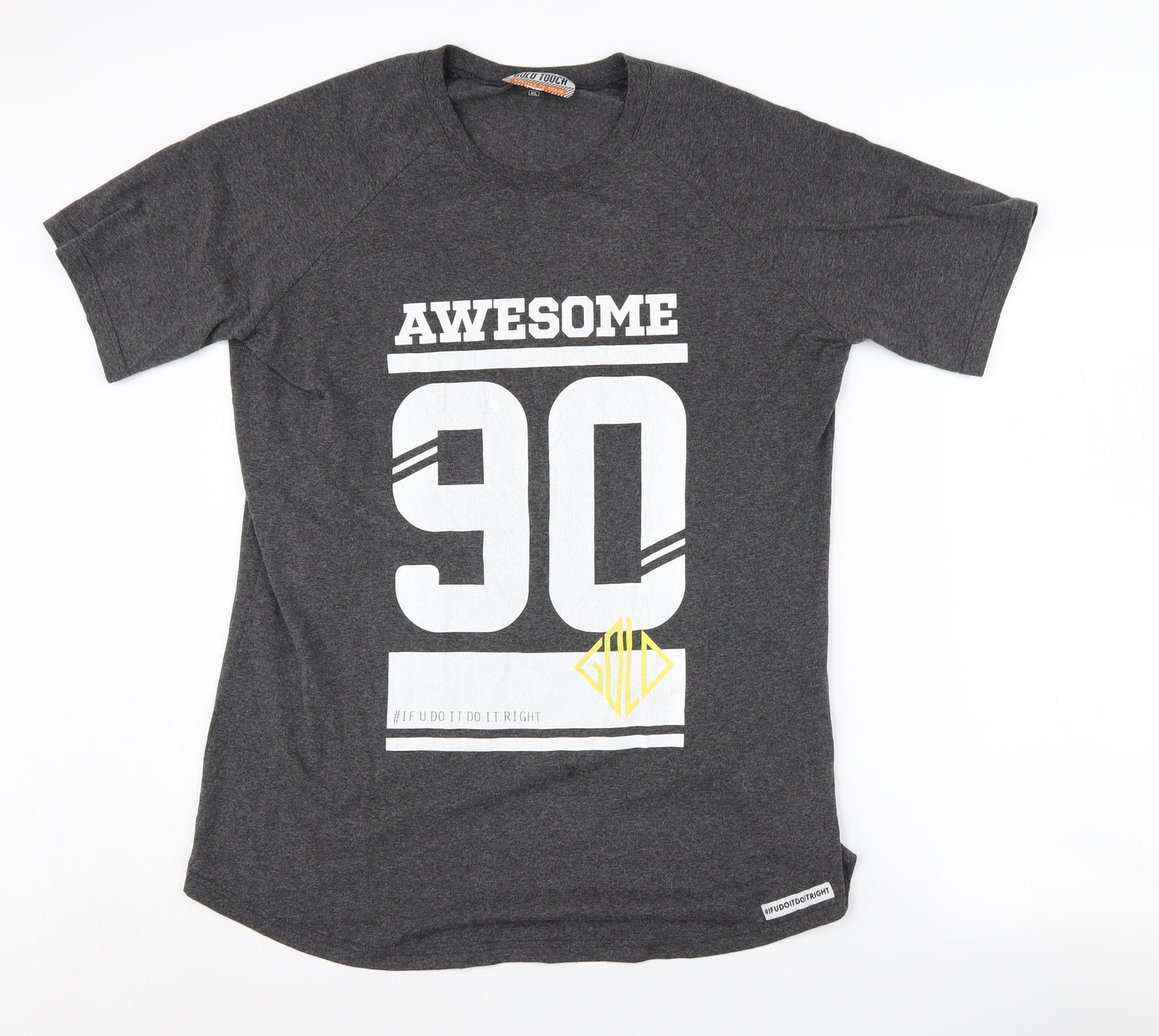 Gold Touch Men's Grey 90s XL Graphic T-Shirt