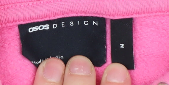 Womens UK Size M ASOS DESIGN Pink Pullover Hoodie